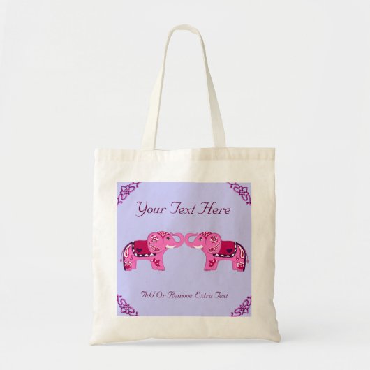 Henna Elephant (roze/Paars) Tote Bag (Voorkant)