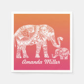 Henna Elephant Servetten (Voorkant)