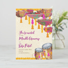 Henna-feest uitnodigt Mehndi-uitnodigingen, Mehndi Kaart