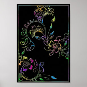 Henna Floral Design Gepersonaliseerd Poster