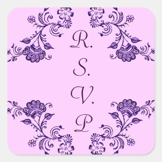 Henna Floral Vierkante Sticker (Voorkant)