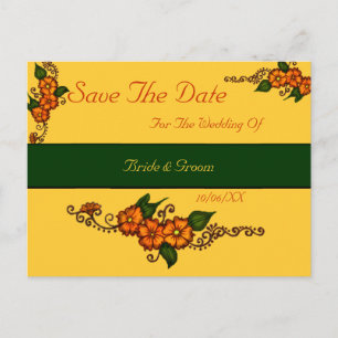 Henna Flower Aankondigingskaart