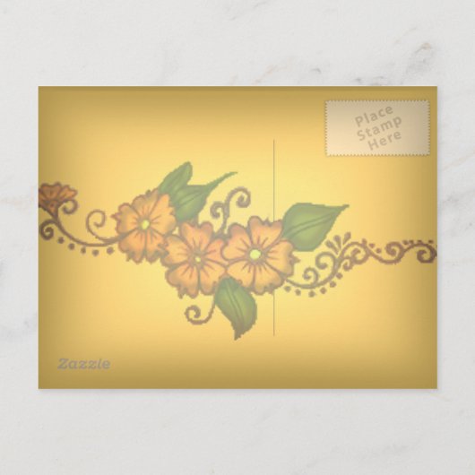 Henna Flower Aankondigingskaart (Achterkant)