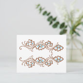 Henna Flower chain Briefkaart (Staand voorkant)