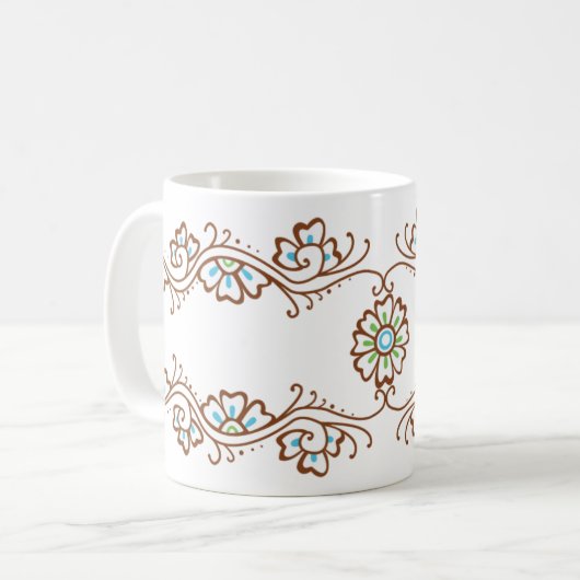 Henna Flower Chain Mok (Voorkant links)