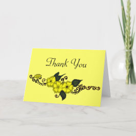 Henna Flower (geel) Bedankkaart
