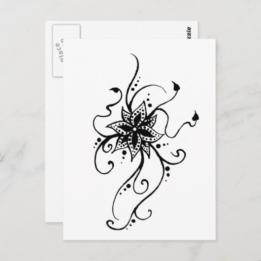 Henna Flower in Vines Briefkaart (Voorkant / Achterkant)