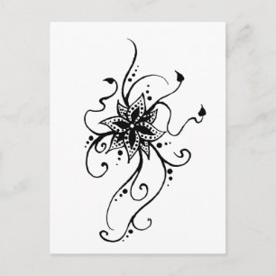 Henna Flower in Vines Briefkaart