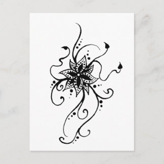 Henna Flower in Vines Briefkaart