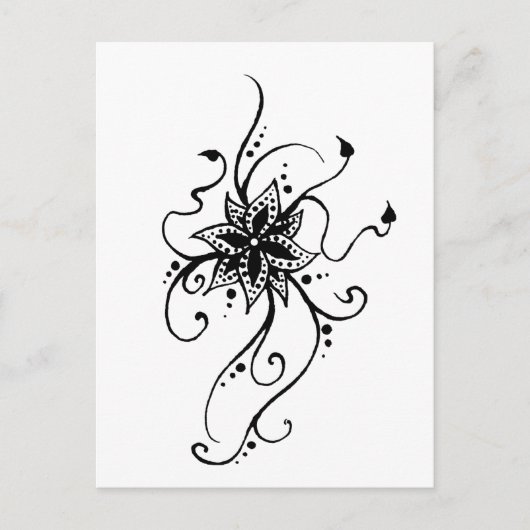 Henna Flower in Vines Briefkaart (Voorkant)