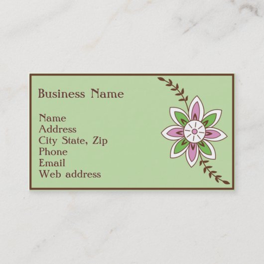 Henna Flower Visitekaartje (Voorkant)