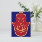 Henna Hamsa Lotus Briefkaart (Staand voorkant)