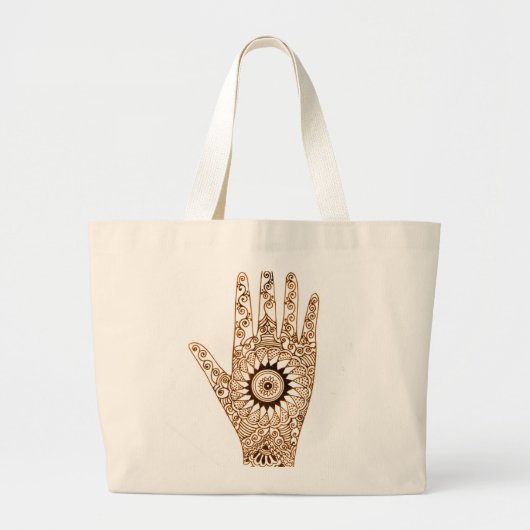 Henna Hand Grote Tote Bag (Voorkant)