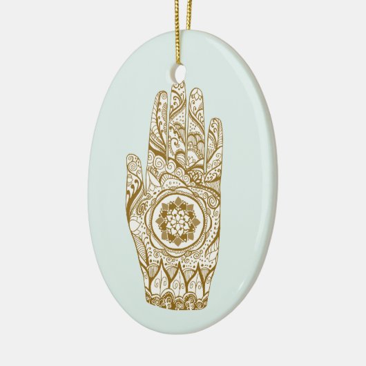 Henna Hand Lotus Keramisch Ornament (Links)