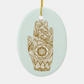 Henna Hand Lotus Keramisch Ornament (Voorkant)