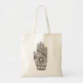 Henna Hand Lotus Tote Bag (Voorkant)