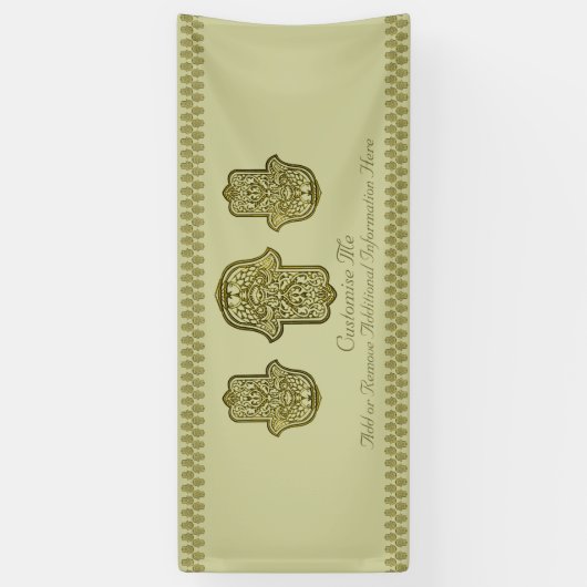 Henna Hand of Hamsa (Gold) Spandoek (Verticaal)
