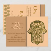 Henna Hand of Hamsa (Gouden) (bruiloft) Kaart (Voorkant / Achterkant)