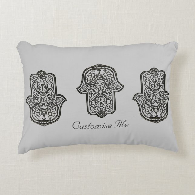 Henna Hand of Hamsa (Origineel) Decoratief Kussen (Voorkant)