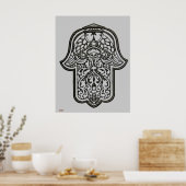 Henna Hand of Hamsa (Origineel) Poster (Keuken)