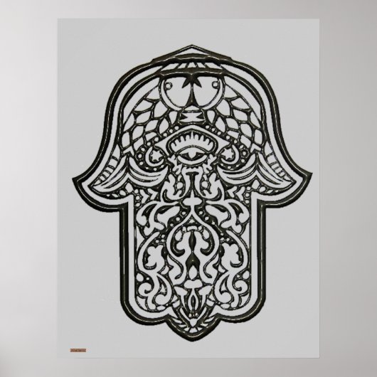 Henna Hand of Hamsa (Origineel) Poster (Voorkant)