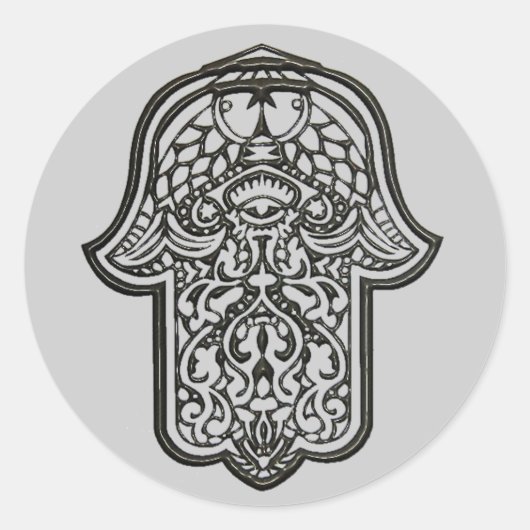 Henna Hand of Hamsa (Origineel) Ronde Sticker (Voorkant)