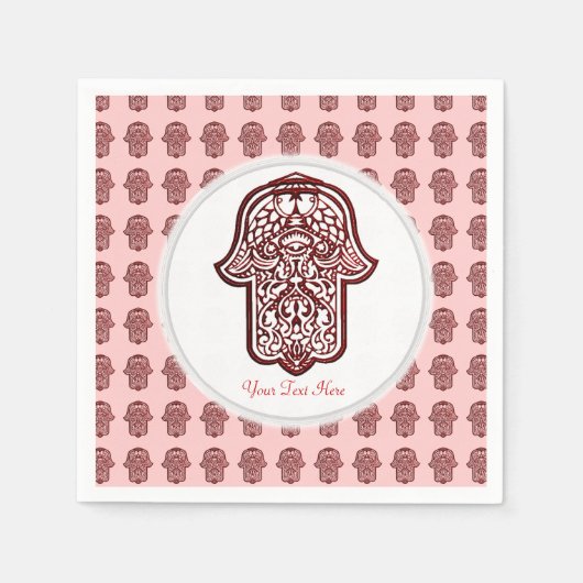 Henna Hand of Hamsa (Rood) Servetten (Voorkant)