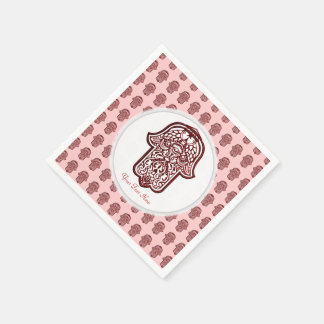 Henna Hand of Hamsa (Rood) Servetten