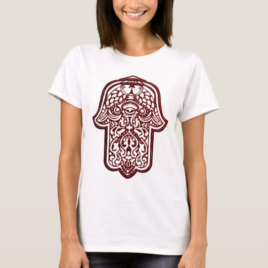 Henna Hand of Hamsa (Rood) T-shirt (Voorkant)