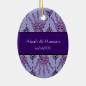 Henna Hand (Paars) (bruiloft) Keramisch Ornament (Achterkant)