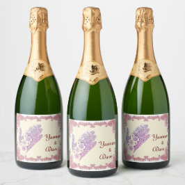 Henna Hand partij fles Sparkling Wijnetiket