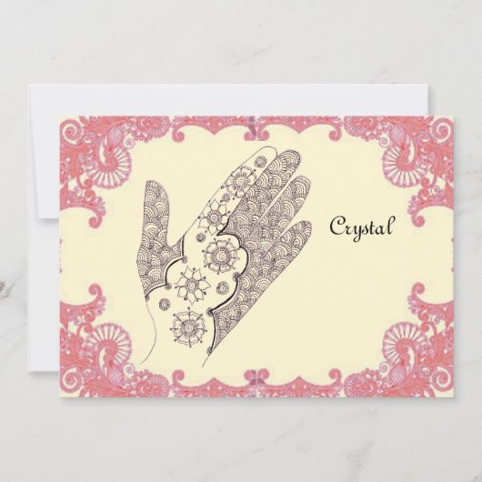Henna Hand party card Kaart (Voorkant)