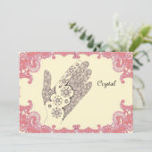 Henna Hand party card Kaart (Staand voorkant)