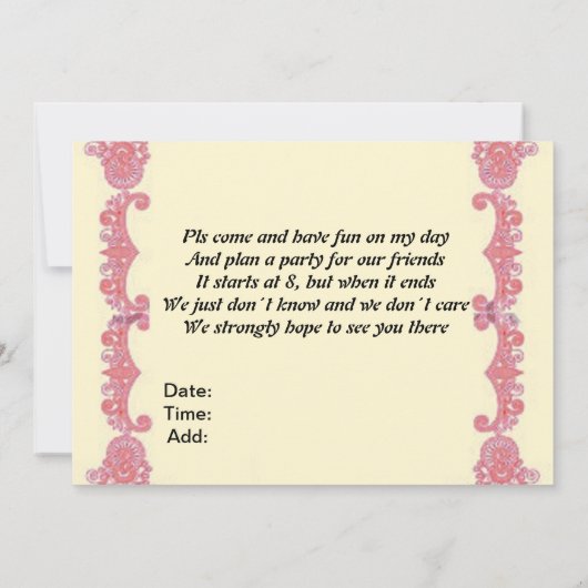 Henna Hand party card Kaart (Achterkant)