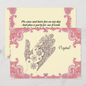 Henna Hand party card Kaart (Voorkant / Achterkant)