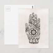Henna Hand Tattoo met Lotus Flower Briefkaart (Voorkant / Achterkant)
