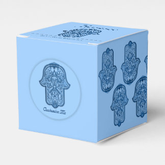 Henna Hand van Hamsa (blauw) Bedankdoosjes