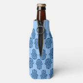 Henna Hand van Hamsa (blauw) Flesjeskoeler (Fles Achterkant)