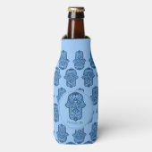 Henna Hand van Hamsa (blauw) Flesjeskoeler (Fles Voorkant)