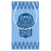 Henna Hand van Hamsa (blauw) Klein Cadeauzakje (Achterkant)