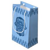 Henna Hand van Hamsa (blauw) Klein Cadeauzakje (Achterkant Gekanteld)