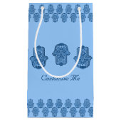 Henna Hand van Hamsa (blauw) Klein Cadeauzakje (Voorkant)