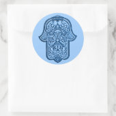 Henna Hand van Hamsa (blauw) Ronde Sticker (Tas)