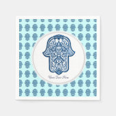 Henna Hand van Hamsa (blauw) Servetten (Voorkant)