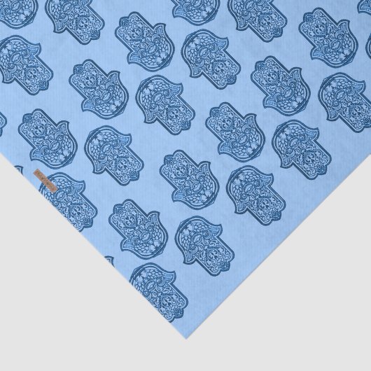 Henna Hand van Hamsa (blauw) Tissuepapier (Detail)