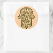 Henna Hand van Hamsa (Gouden) Ronde Sticker (Tas)