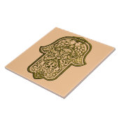 Henna Hand van Hamsa (Gouden) Tegeltje (Zijkant)