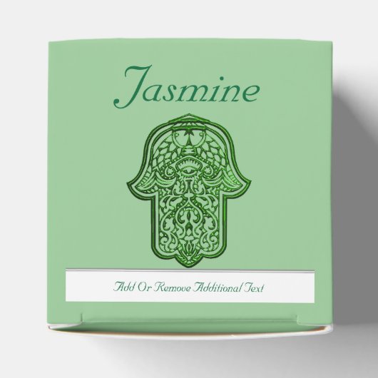 Henna Hand van Hamsa (groen) Bedankdoosjes (Bovenkant)