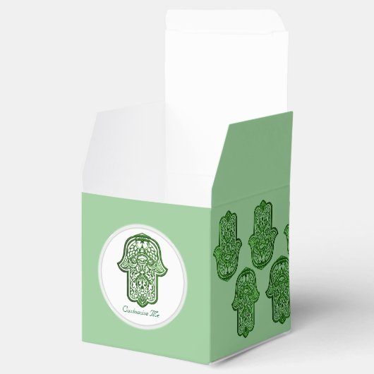 Henna Hand van Hamsa (groen) Bedankdoosjes (Geopend)