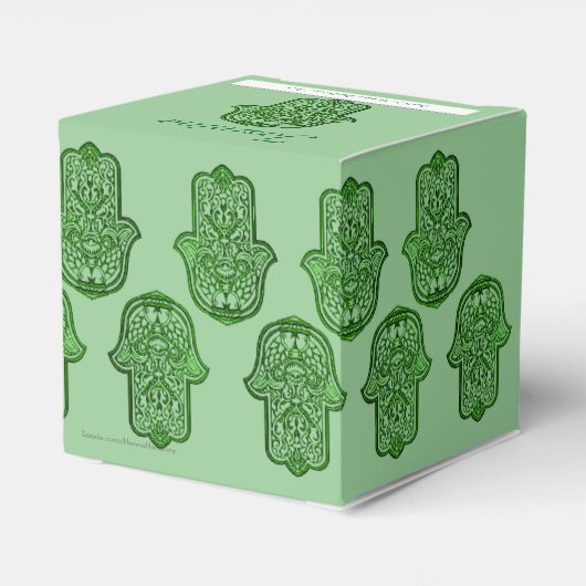 Henna Hand van Hamsa (groen) Bedankdoosjes (Achterkant)